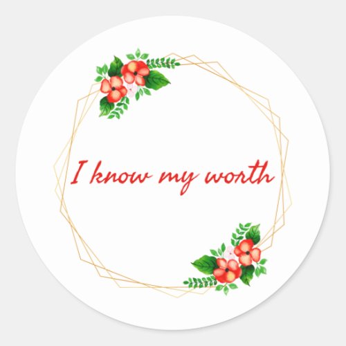motivational affirmations for life classic round sticker
