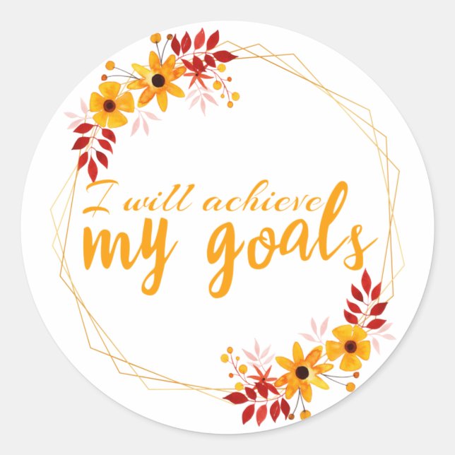 motivational affirmations for success classic round sticker (Front)