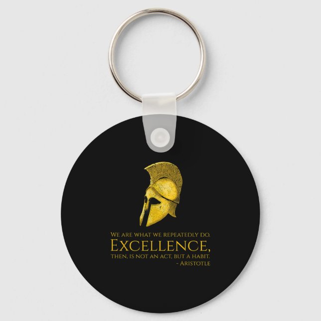 Motivational Ancient Greek Philosophy - Aristotle  Keychain (Front)