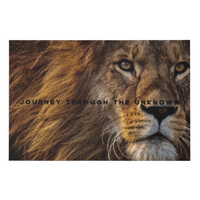 Motivational and Inspirational Art of Lion  Faux Canvas Print (Front)