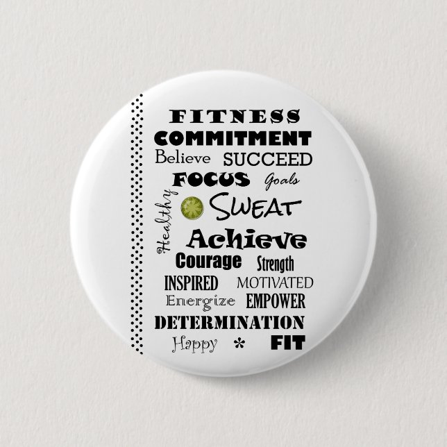 Motivational and Inspirational Fitness Typography Button (Front)