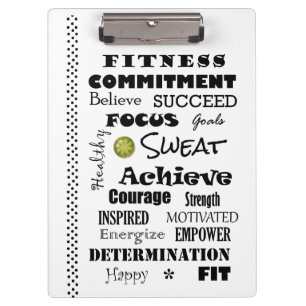 Motivational and Inspirational Fitness Typography Clipboard