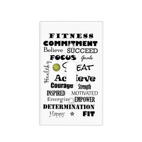 Motivational and Inspirational Fitness Typography Light Switch Cover
