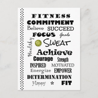 Motivational and Inspirational Fitness Typography Postcard