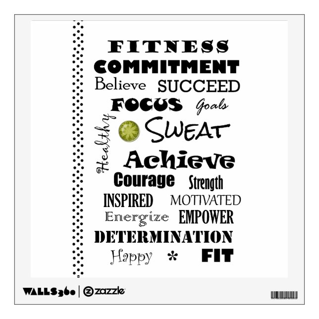 Motivational and Inspirational Fitness Typography Wall Decal (Front)