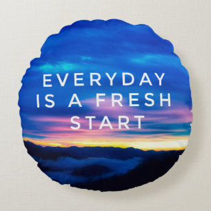 Motivational and inspirational quotes - Everyday i Round Pillow