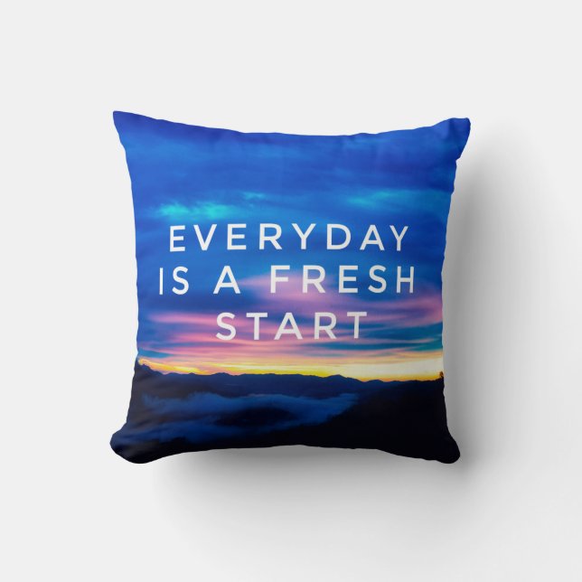 Motivational and inspirational quotes - Everyday i Throw Pillow (Front)