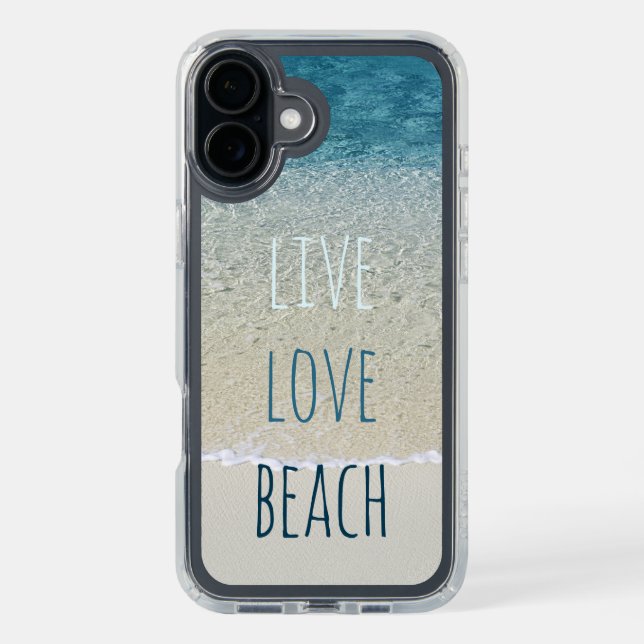 Motivational Aqua Turquoise Blue Surf Waves Photo Speck iPhone Case (Front (Black))