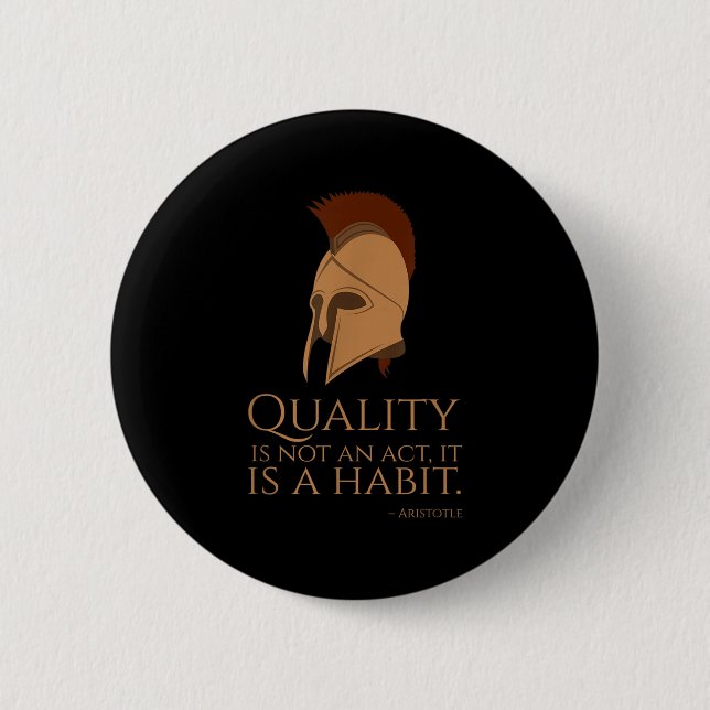 Motivational Aristotle Quote - Ancient Greek Philo Button (Front)