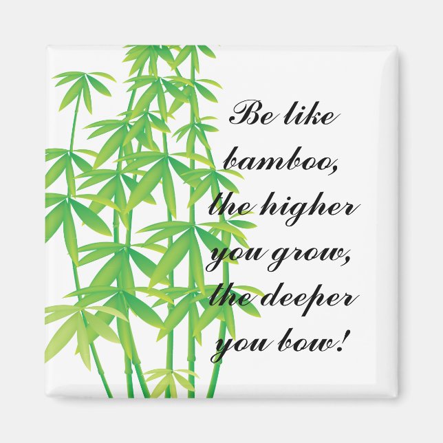 Motivational bamboo quote magnet (Front)