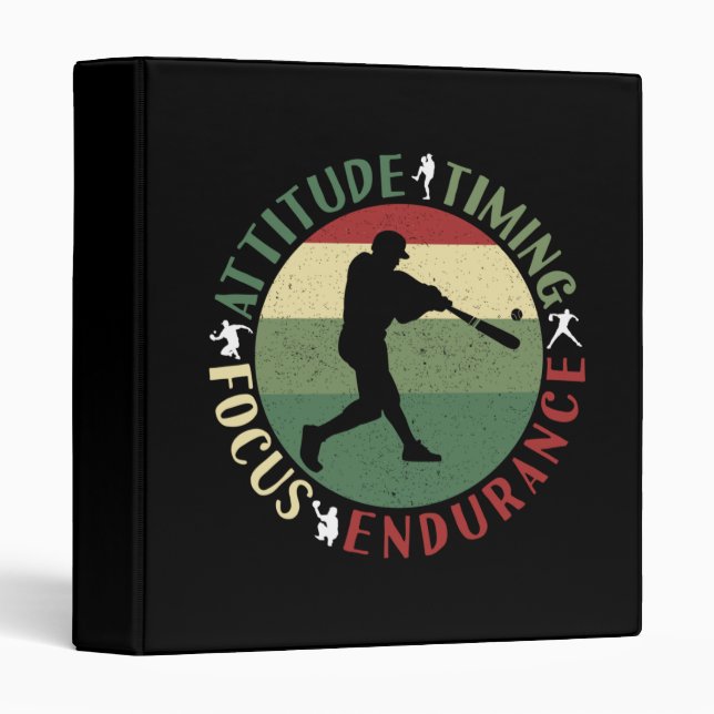 Motivational Baseball Team Values 3 Ring Binder (Front/Spine)
