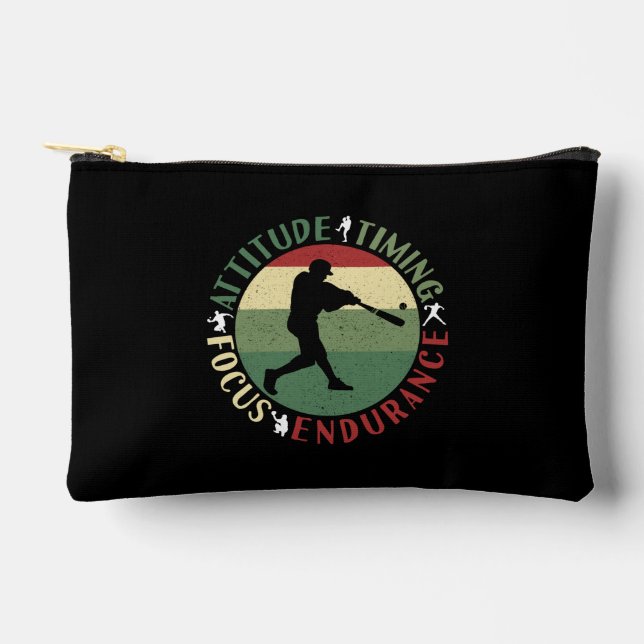 Motivational Baseball Team Values Accessory Pouch (Front)