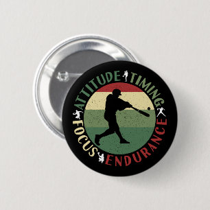 Motivational Baseball Team Values Button