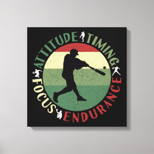 Motivational Baseball Team Values Canvas Print