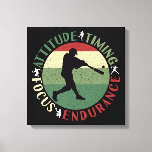 Motivational Baseball Team Values Canvas Print