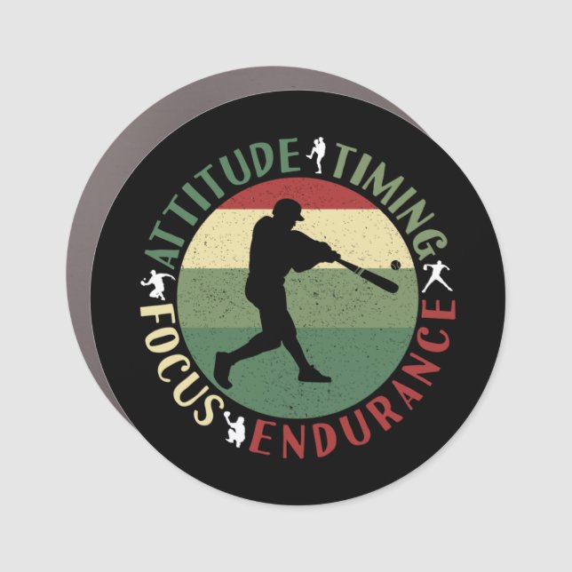 Motivational Baseball Team Values Car Magnet (Front)