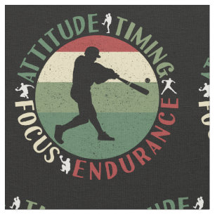 Motivational Baseball Team Values Fabric