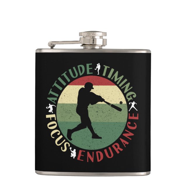 Motivational Baseball Team Values Flask (Front)