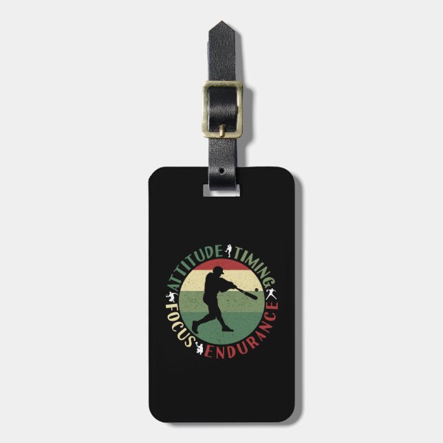 Motivational Baseball Team Values Luggage Tag (Front Vertical)