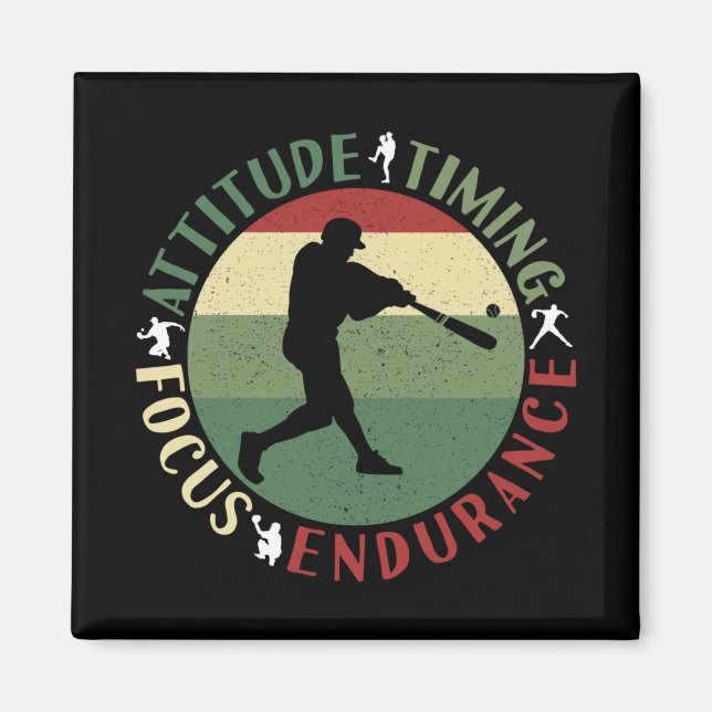 Motivational Baseball Team Values Magnet (Front)