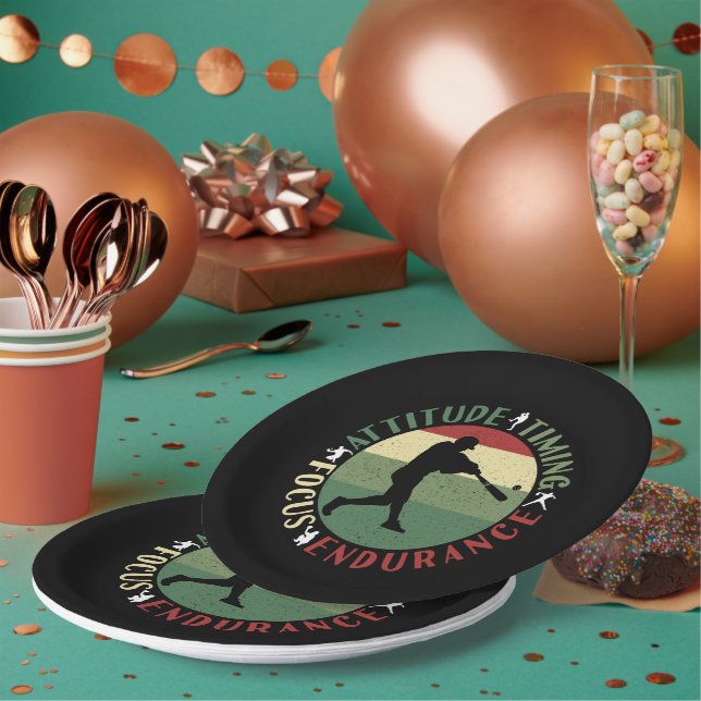 Motivational Baseball Team Values Paper Plates (Multi)