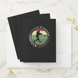 Motivational Baseball Team Values Pocket Folder