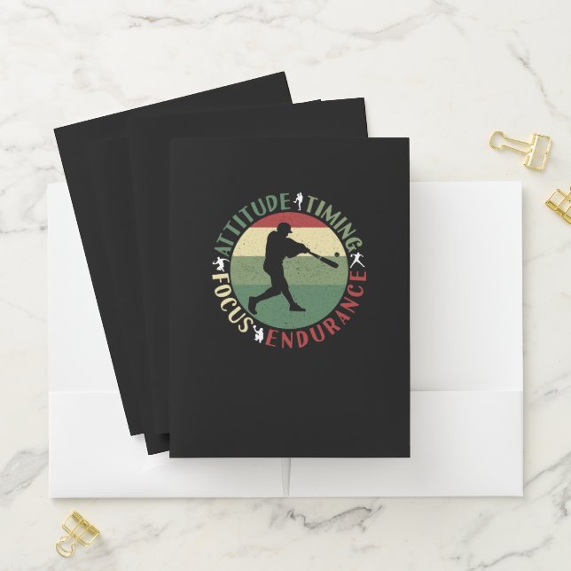 Motivational Baseball Team Values Pocket Folder (In Situ)