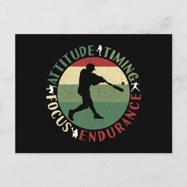 Motivational Baseball Team Values Postcard (Front)