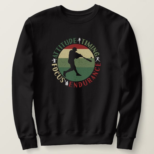 Motivational Baseball Team Values Sweatshirt (Design Front)
