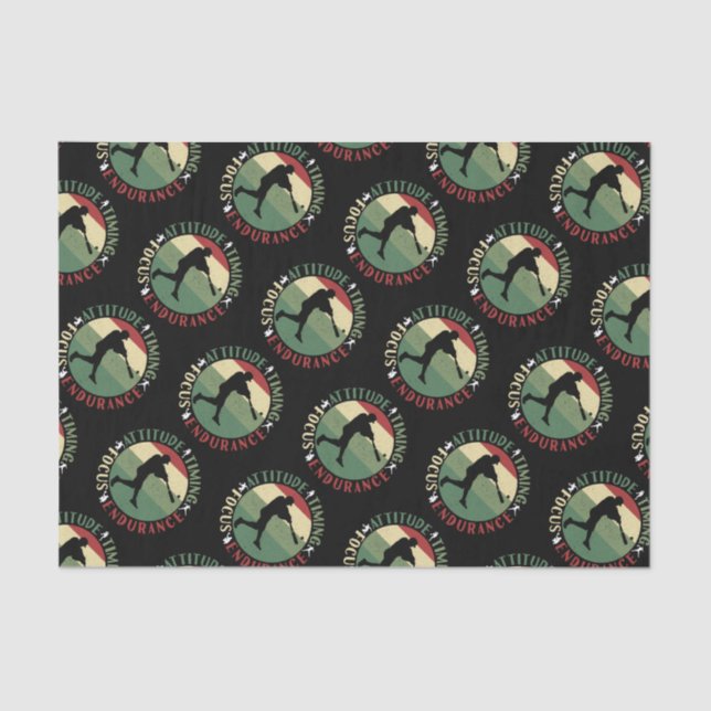 Motivational Baseball Team Values Tissue Paper (Front)