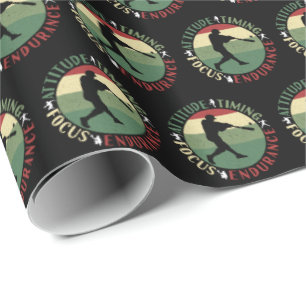 Motivational Baseball Team Values Wrapping Paper