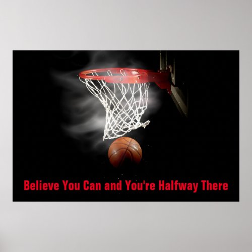 Motivational Basketball Believe Poster