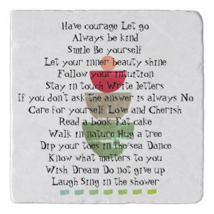 Motivational Be Kind Positive Quote Abstract Stone Trivet