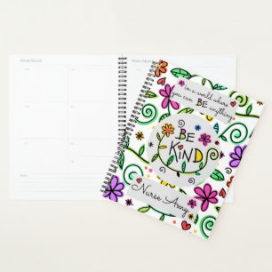 Motivational Be Kind Quote, Happy & Colorful Planner