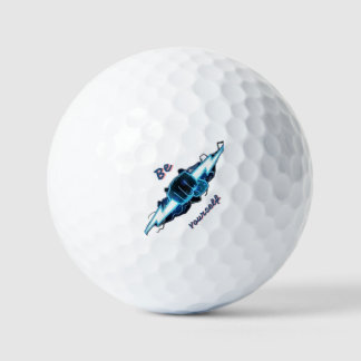 Motivational "Be Yourself" Blue Lightning Bolt Fis Golf Balls