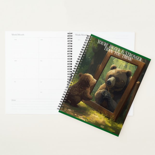 motivational bear cub calendar planner notebook  (Display)