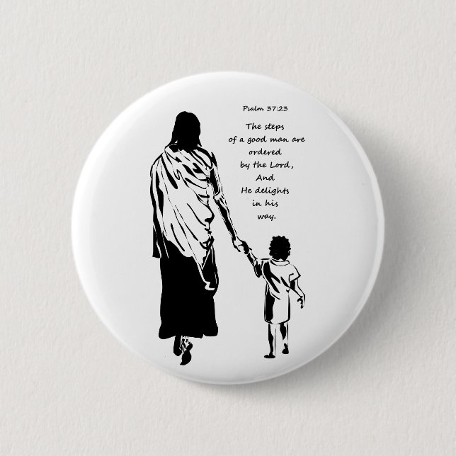 Motivational Bible Scripture Psalm Quote Pinback Button (Front)