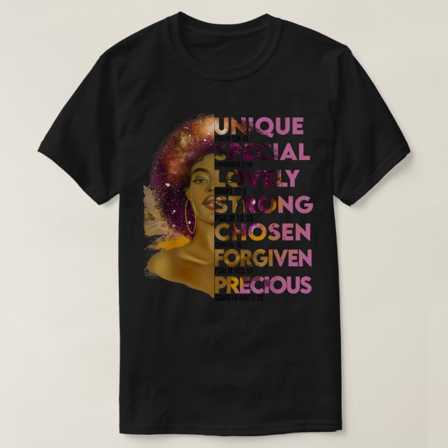 Motivational Bible Verses for African American Wom T-Shirt (Design Front)