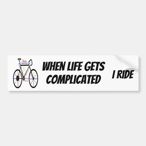 Motivational Bike Bicycle Cycling Quote Bumper Sticker