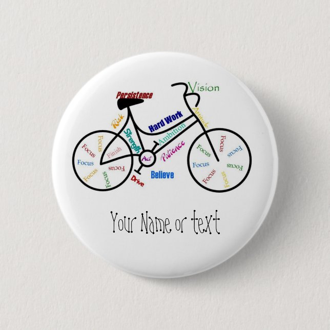 Motivational Bike, Bicycle, Cycling, Sport, Hobby Button (Front)