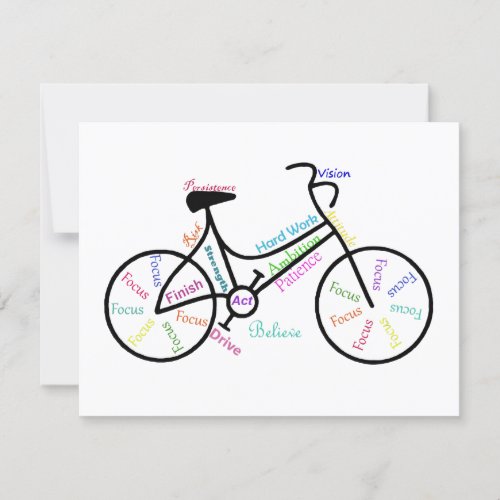Motivational Bike Bicycle Cycling Sport Hobby Card
