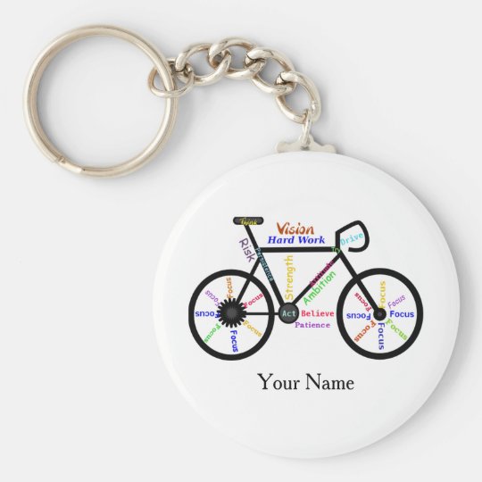 Motivational Bike, Cycle, Biking Sport Custom Name Keychain