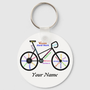 Motivational Bike, Cycle, Biking, Sport Words Keychain