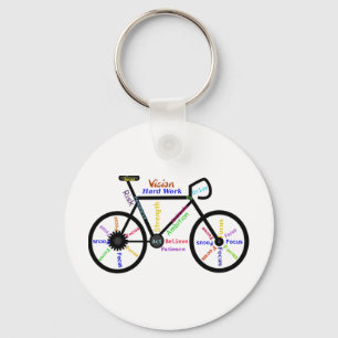 Motivational Bike, Cycle, Biking, Sport Words Keychain