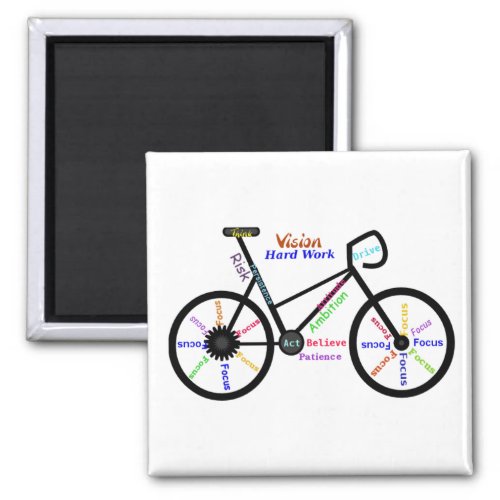 Motivational Bike Cycle Biking Sport Words Magnet