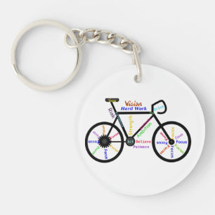 Motivational Bike Inspirational Words Sports Keychain