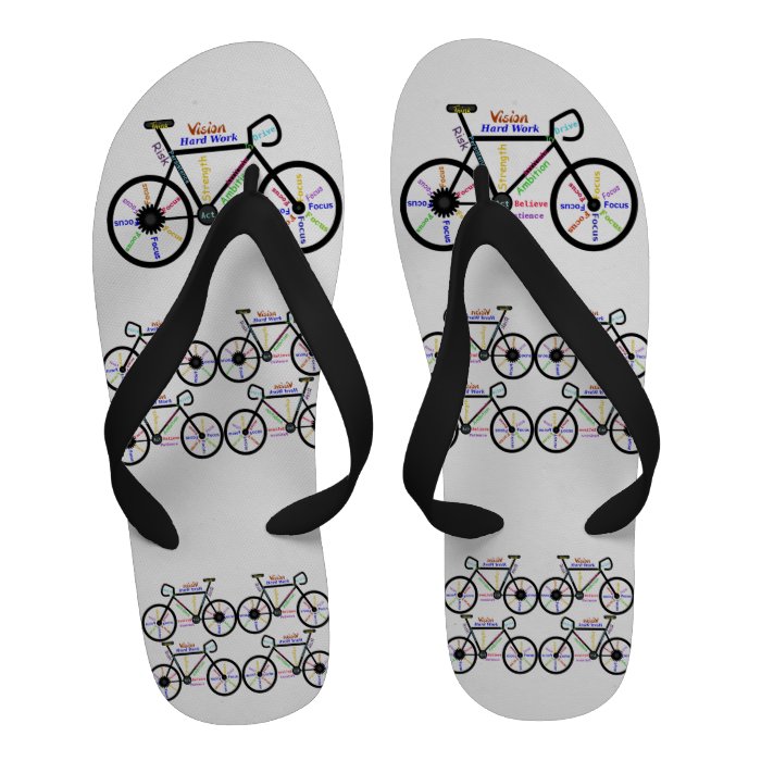 Motivational Bike Words Sport fan Design Flip Flops