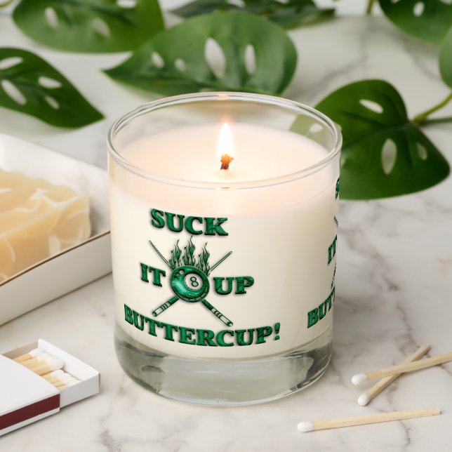 Motivational Billiards Quote With Bold Design gn Scented Candle (Lit)