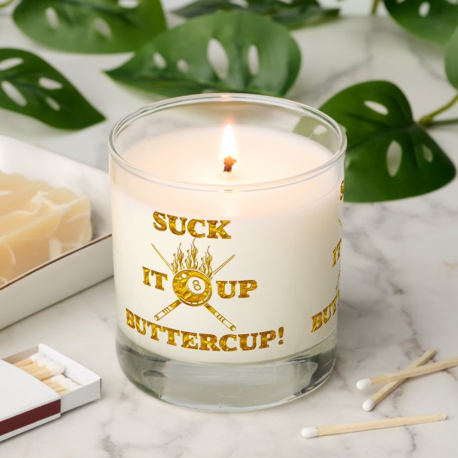 Motivational Billiards Quote With Bold Design Scented Candle (Lit)