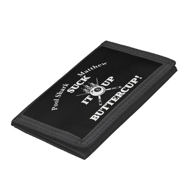 Motivational Billiards Quote With Bold Design Trifold Wallet (Bottom)